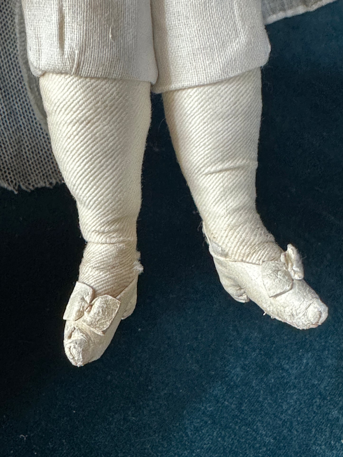 Lot Of 2 Antique 1900’s Early Cloth 10” Bride and Groom Stockinette Dolls