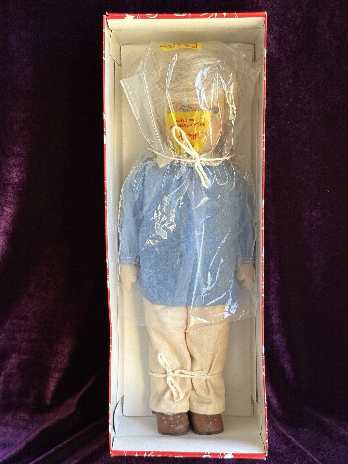 Vintage Collectible 15” Kathe Kruse 32 H Cloth Boy Doll New In Box