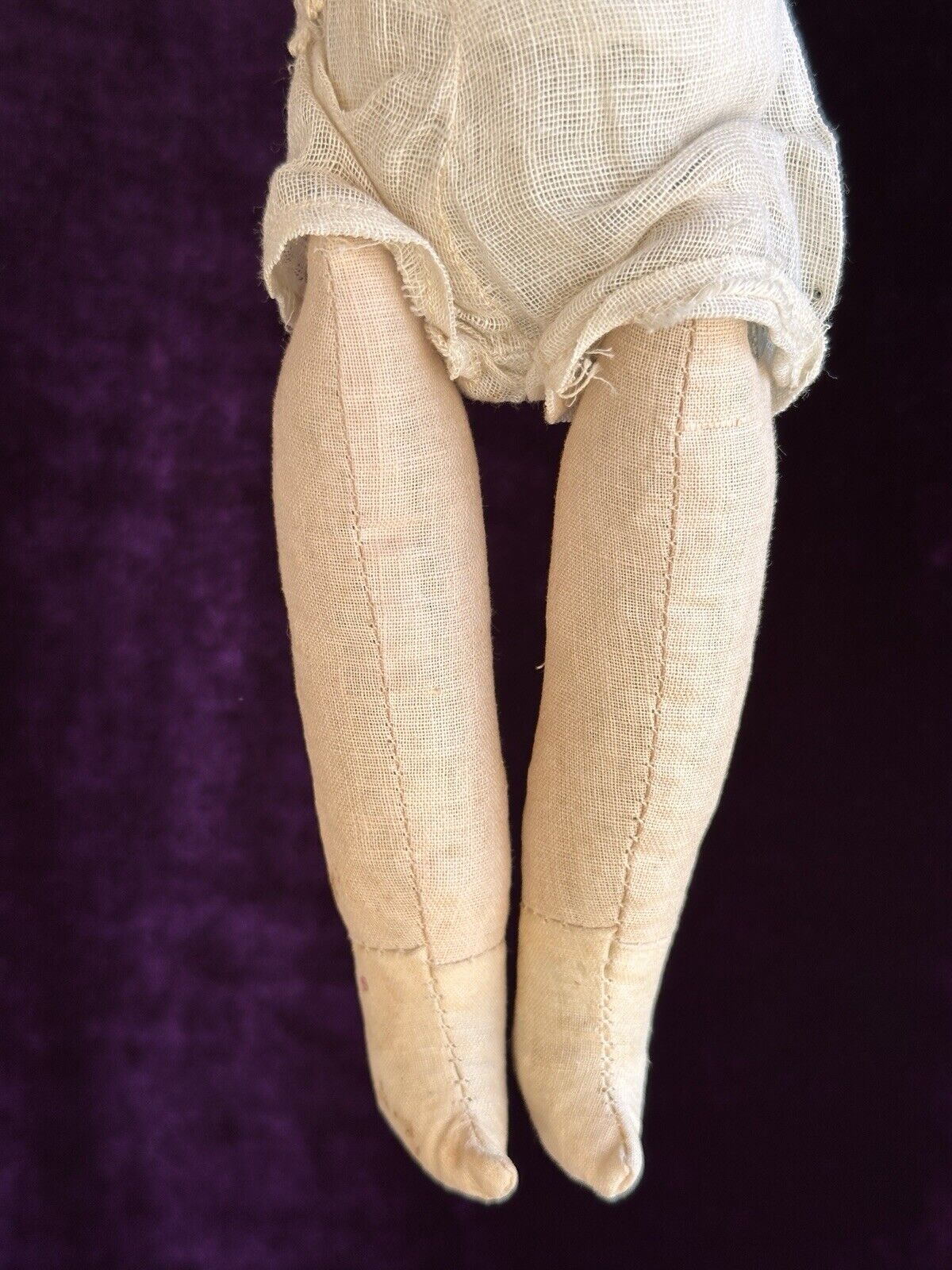 Antique American 12” Bruckner Lithograph Hard Mask Cloth Rag Doll