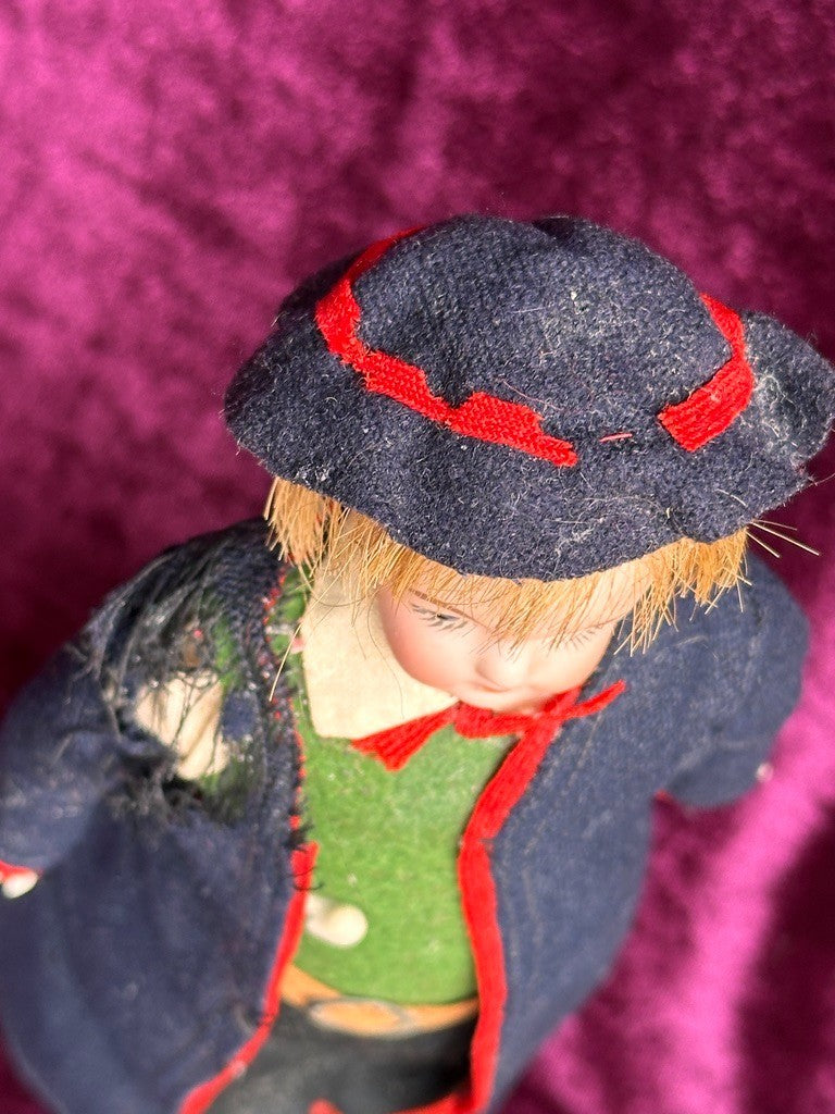 Antique German 10" Kling Bisque Shoulder Head Boy Doll
