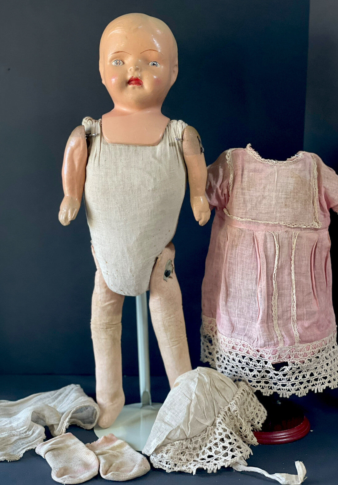 Vintage/Antique (?) Unidentified Large 24” Early Composition Doll