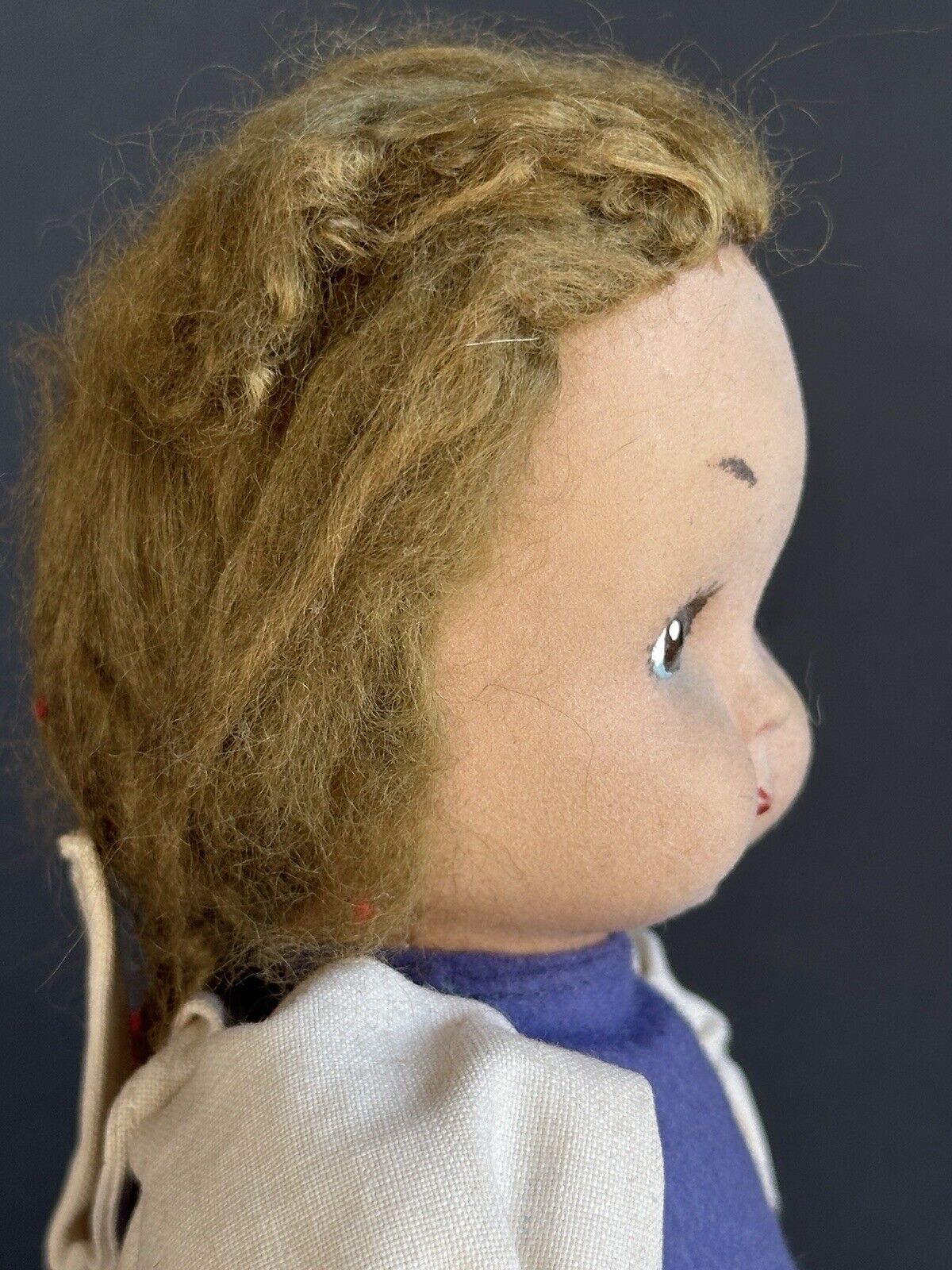 Vintage Italian 11” Lenci BC Model Cloth Felt Girl Doll