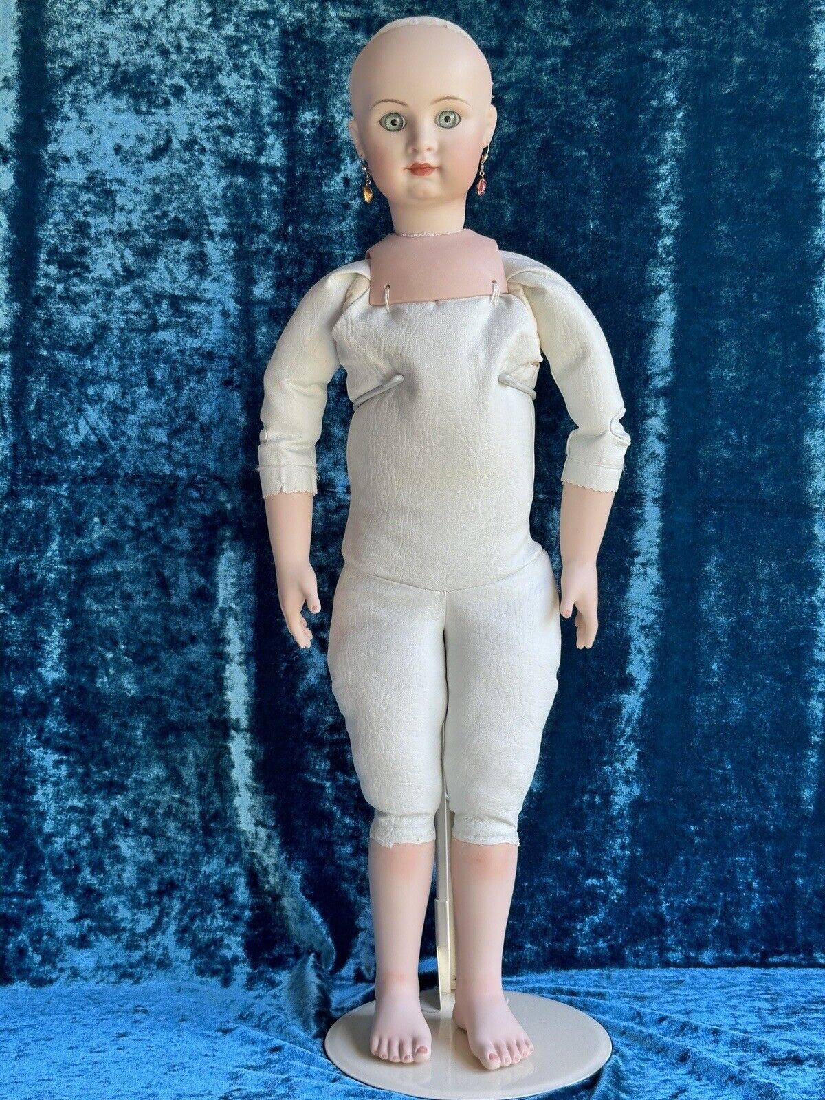 Large 27” Porcelain Head Reproduction of Antique French Jumeau (?) Doll