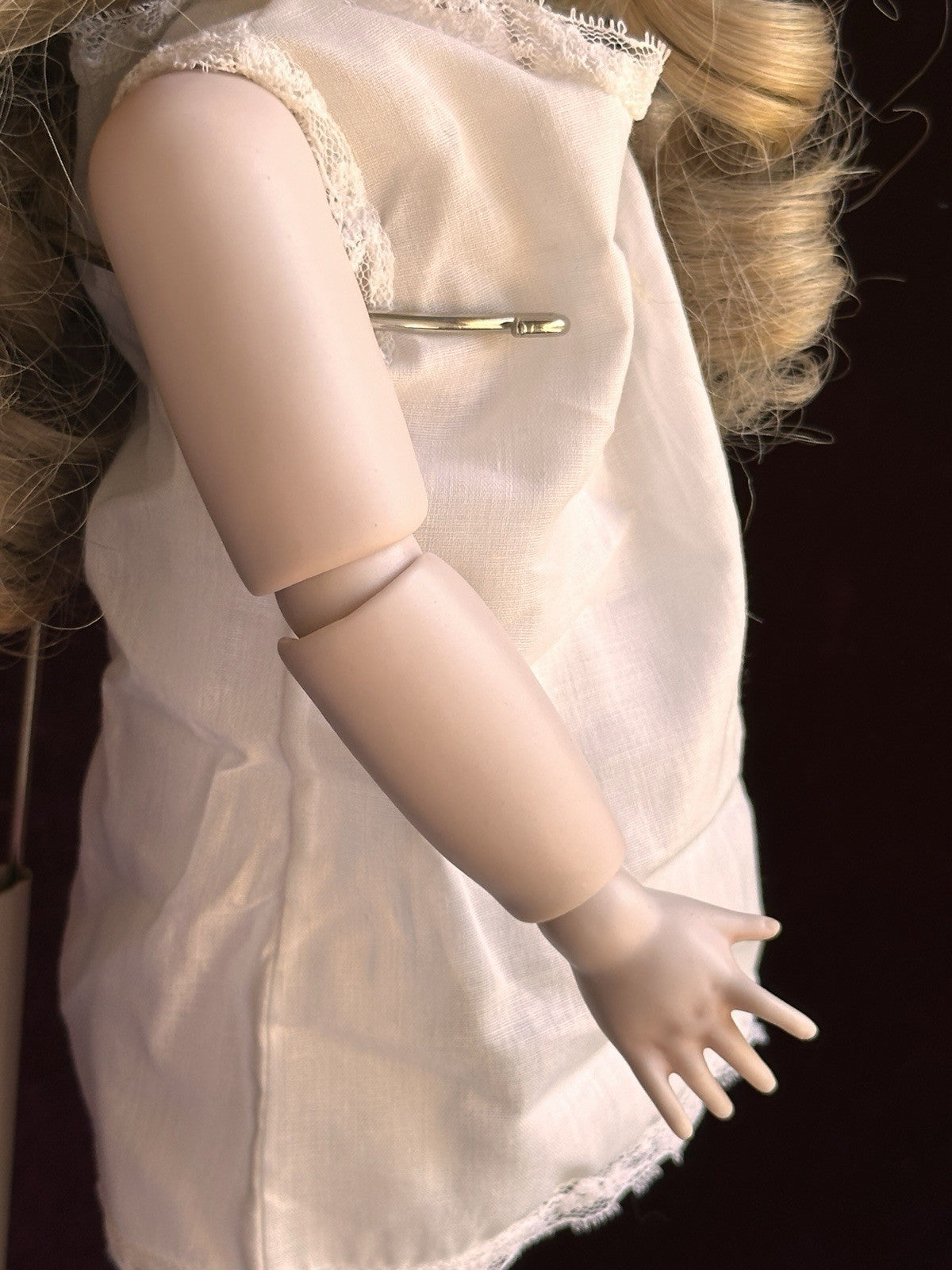 Vintage All Porcelain 19” Reproduction of Antique French Bru Circle Dot Doll