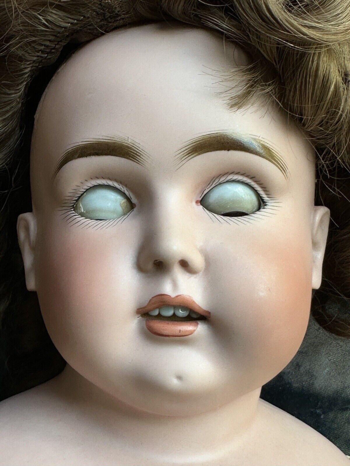 Large Antique German 29” Kestner Alphabetic Series Turned Bisque Head Doll
