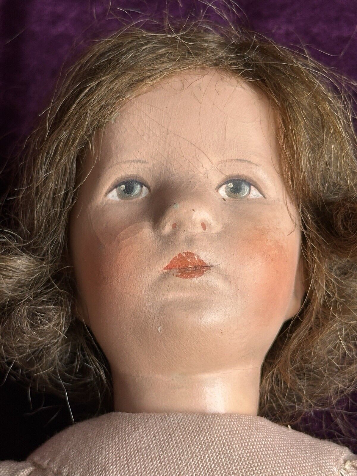 Vintage 14” Kathe Kruse IX German Child Cloth Girl Doll with Swivel Head