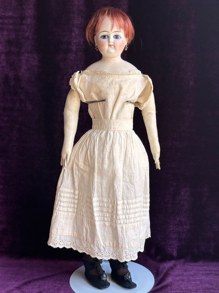 Rare Antique German 18” Belton Solid Domed Bisque Shoulder Head Fashion Doll