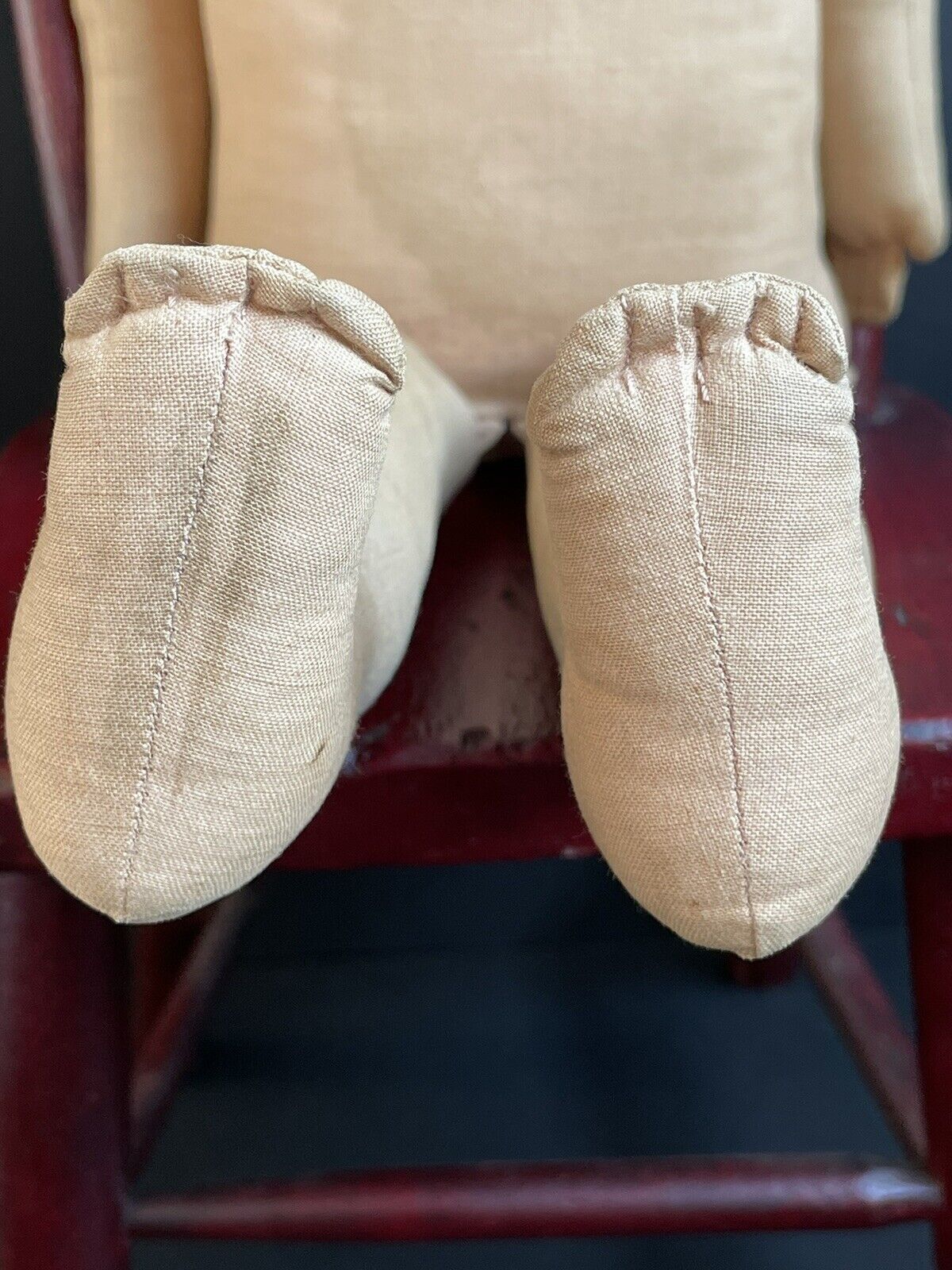 Antique American 19” Kamkins Cloth Oil Painted Doll