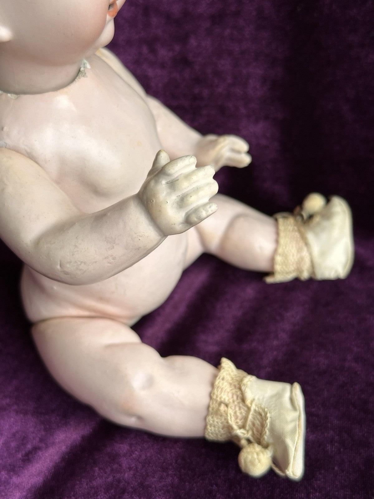 Antique German 11” Armand Marseille 980 Bisque Head Character Baby Doll
