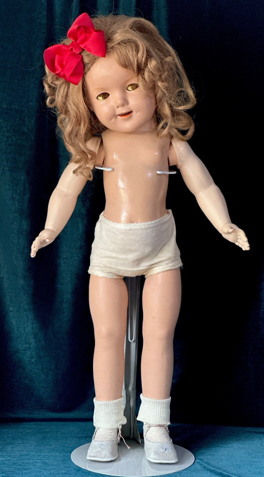 Vintage IDEAL All Composition Shirley Temple 27” Doll Flirty Eyes