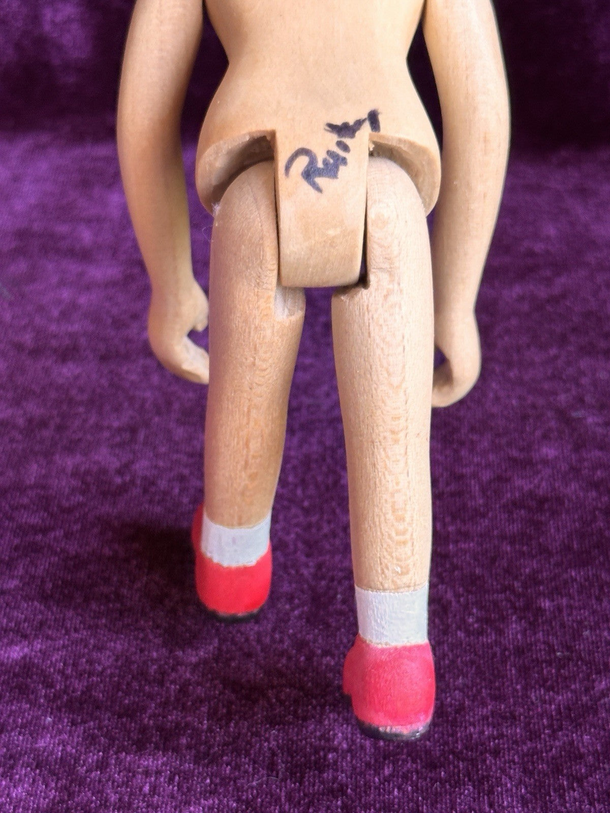 OOAK 6.5” Robert Raikes (?) Wood Hand Carved Signed Hitty Friend Doll