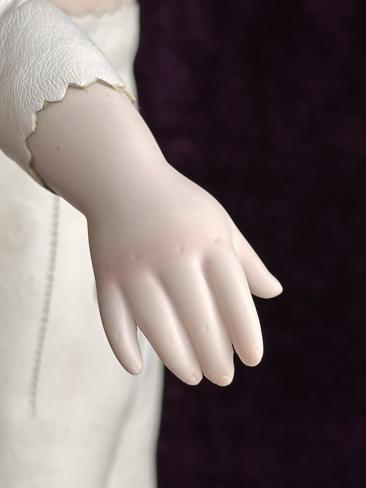Vintage Porcelain 19” Repro of Antique French Bru Circle Dot Doll by Clara Wade