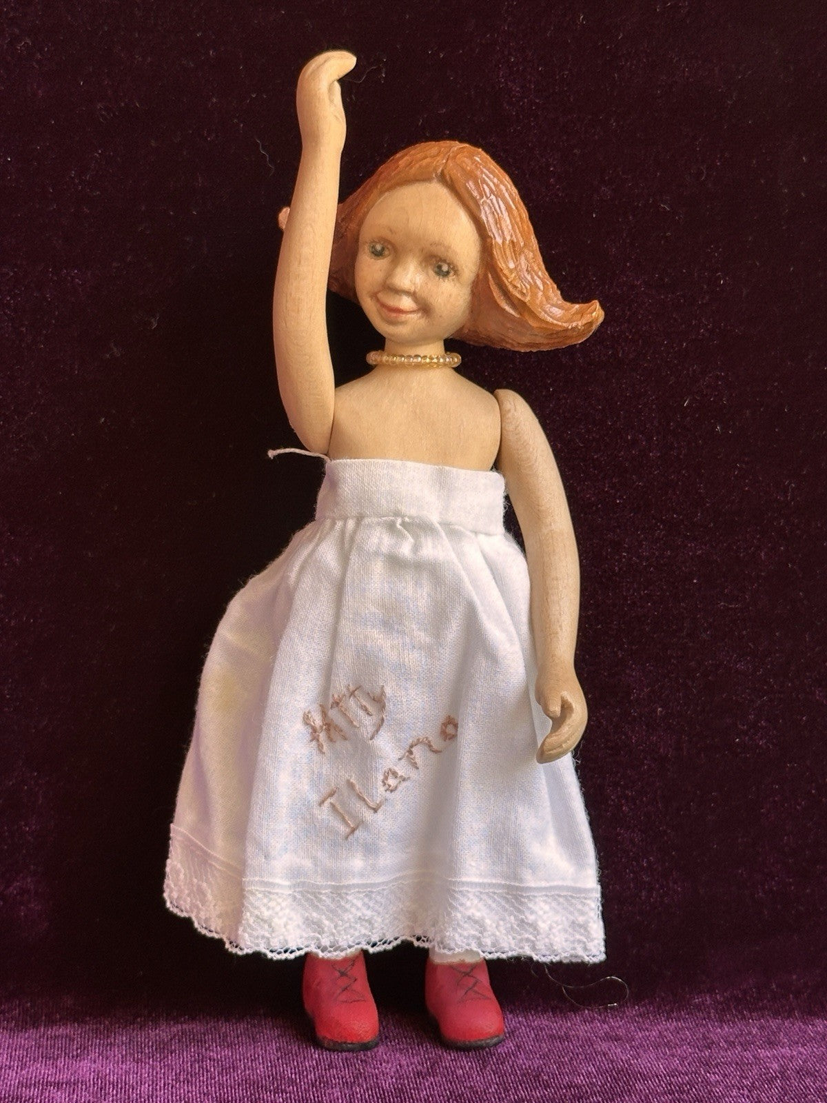 OOAK 6.5” Robert Raikes (?) Wood Hand Carved Signed Hitty Friend Doll