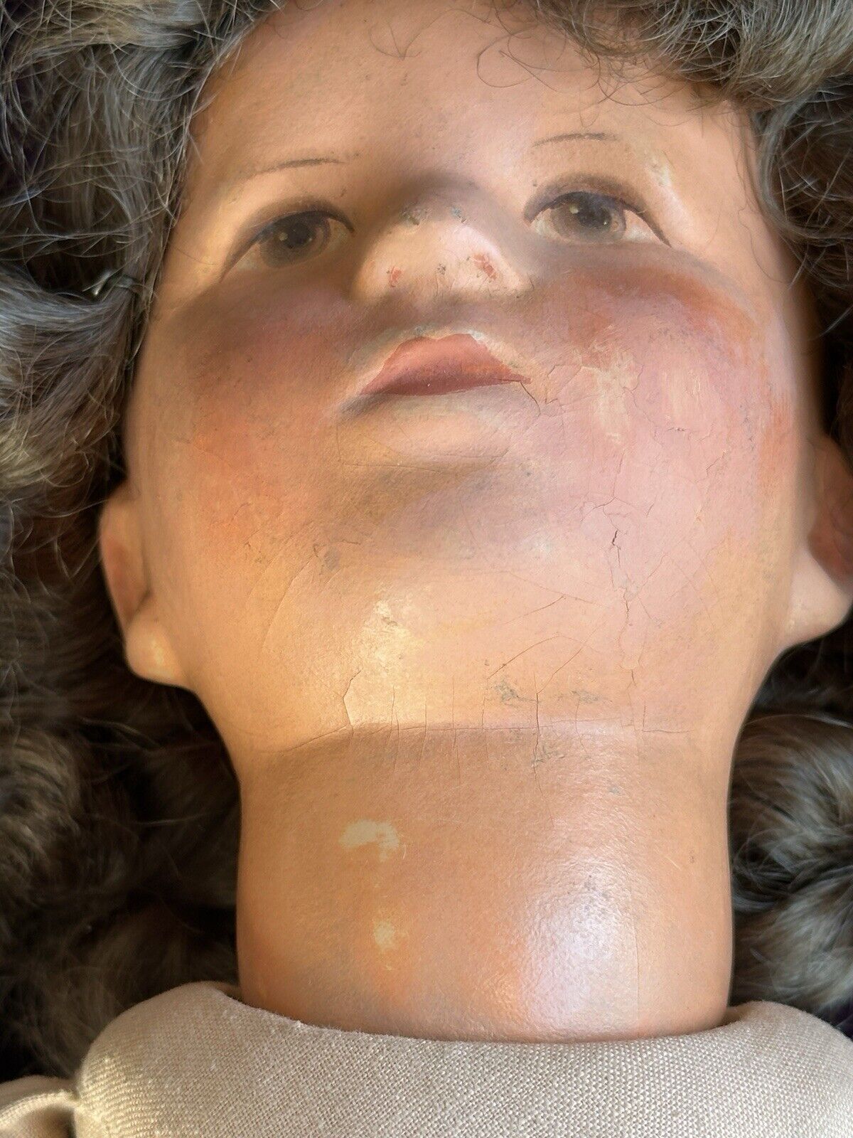 Antique German 18.5” Kathe Kruse VIII (?) Cloth Child Girl Doll with Swivel Neck