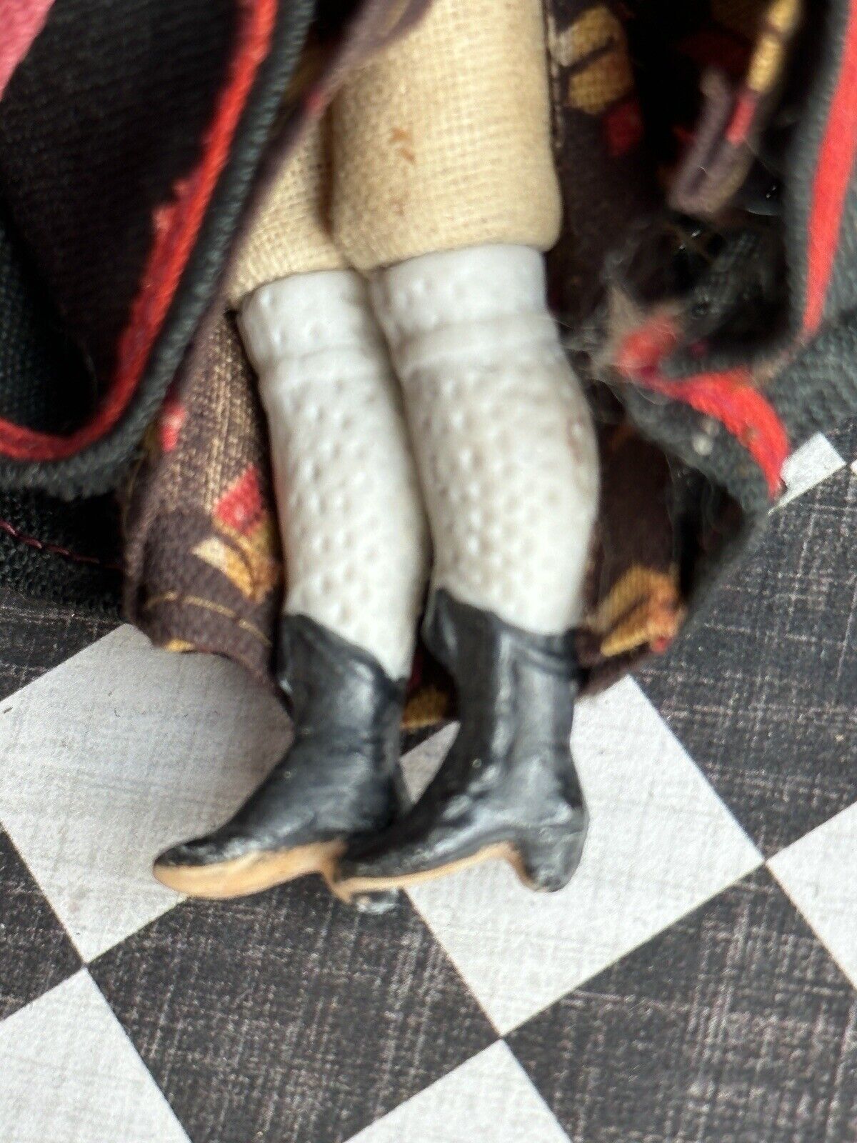 Antique German Miniature Dollhouse 5.75” Bisque Head Parian Girl Doll