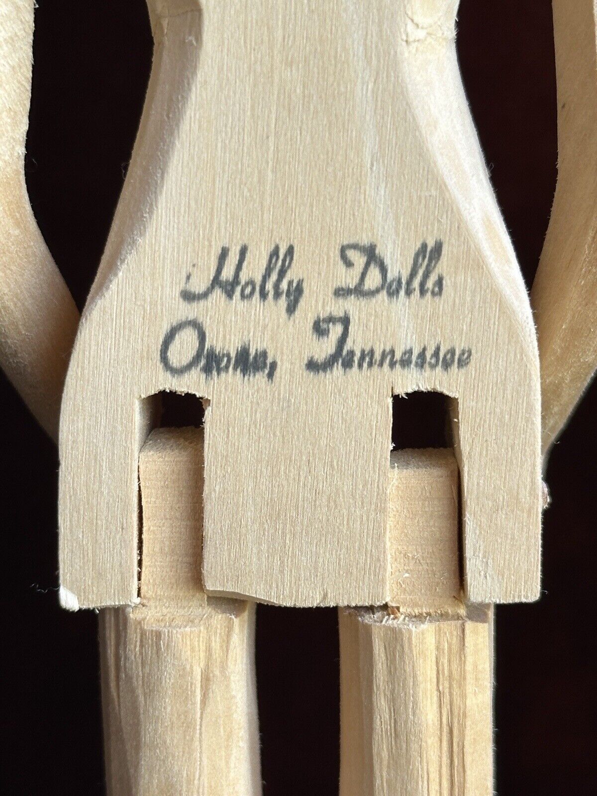 Vintage 10” Helen Bullard Signed Hand Carved Wooden Hitty Doll