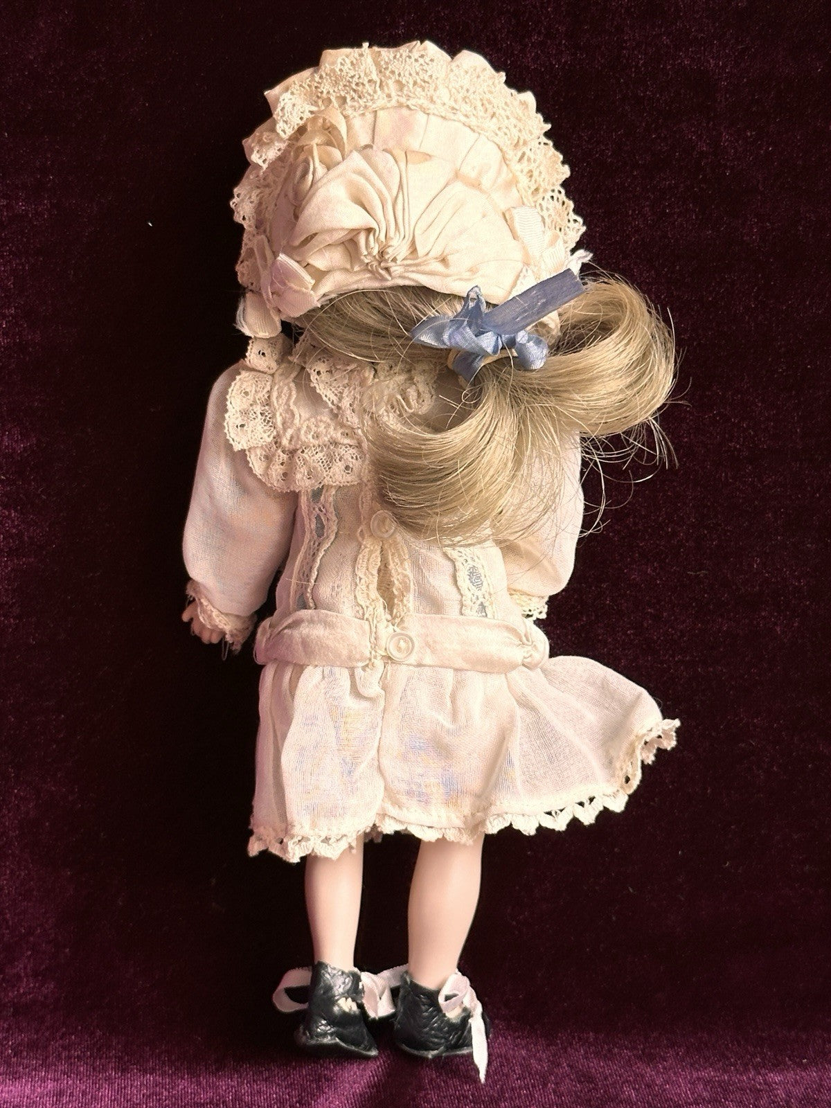 Porcelain Compo Petite 8” Reproduction of Antique French Jumeau Doll
