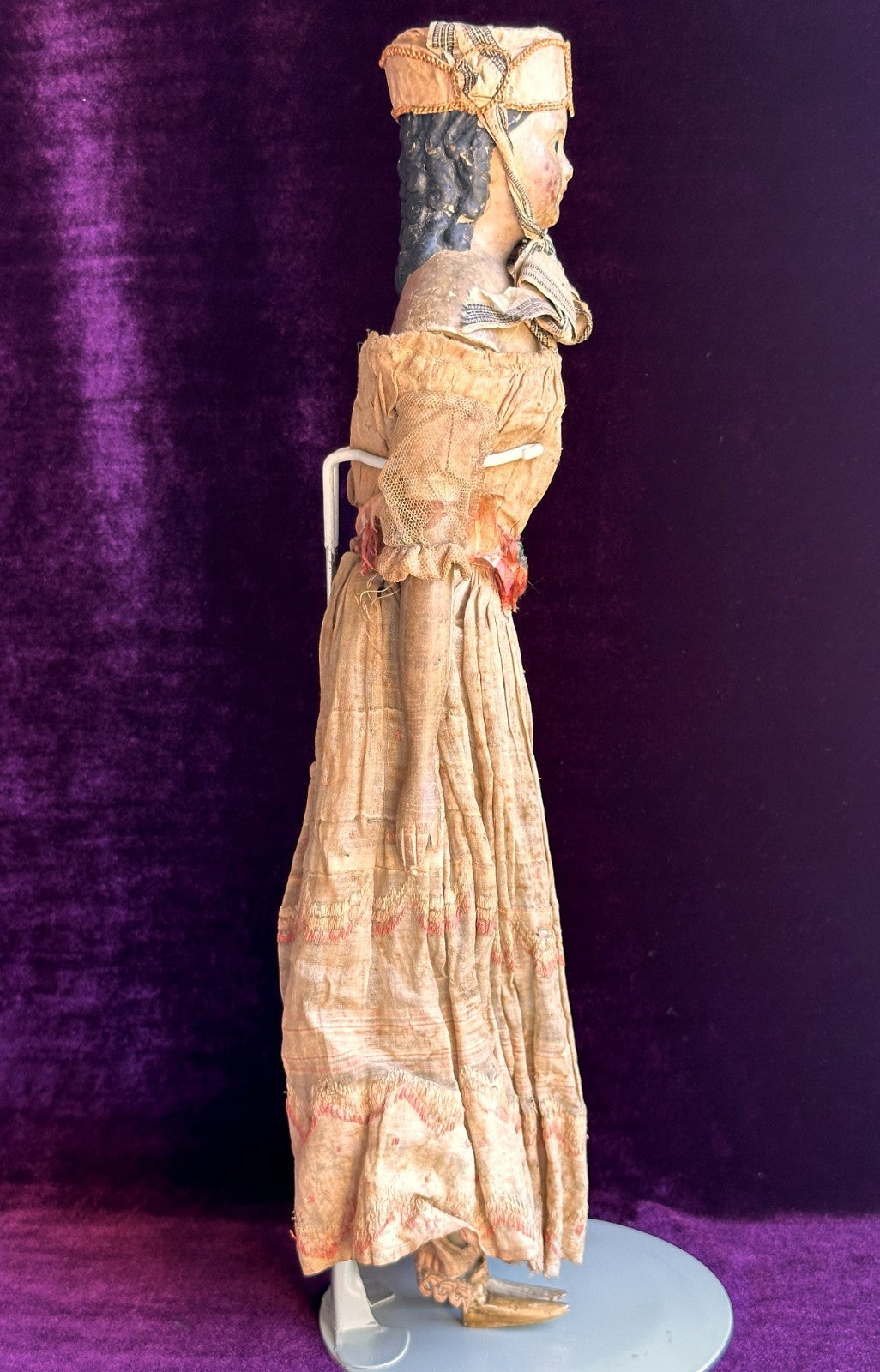Large Antique German 18” Papier Mache Milliner’s Model Spill Curls Doll