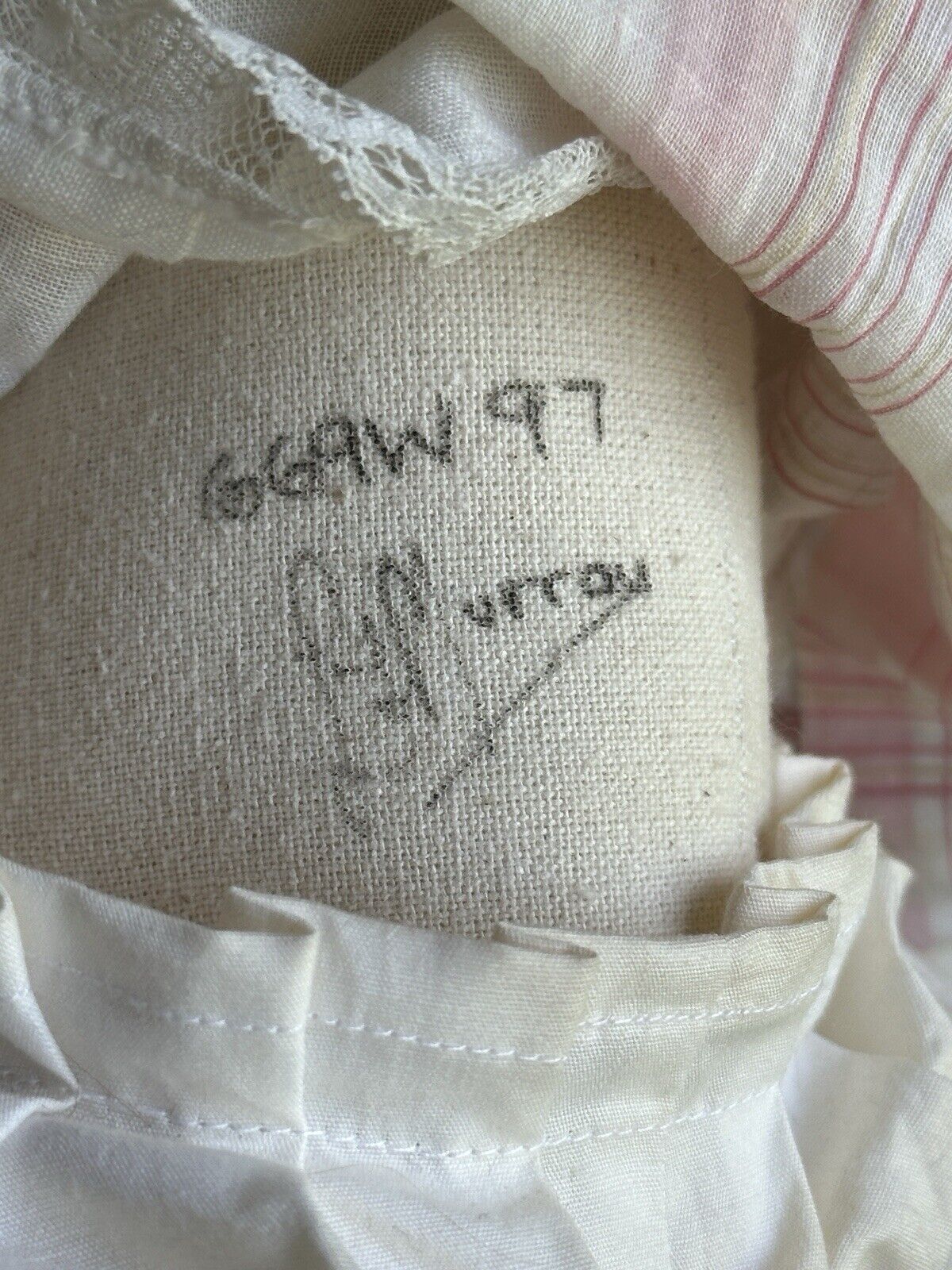 Collectible OOAK (?) Signed by Artist Linda Murray Shellcloth Cloth Girl Doll