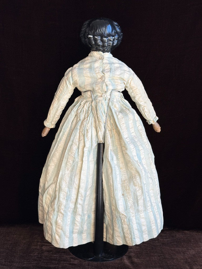 Antique German 20.5” Flat Top Highbrow China Shoulder Head Doll