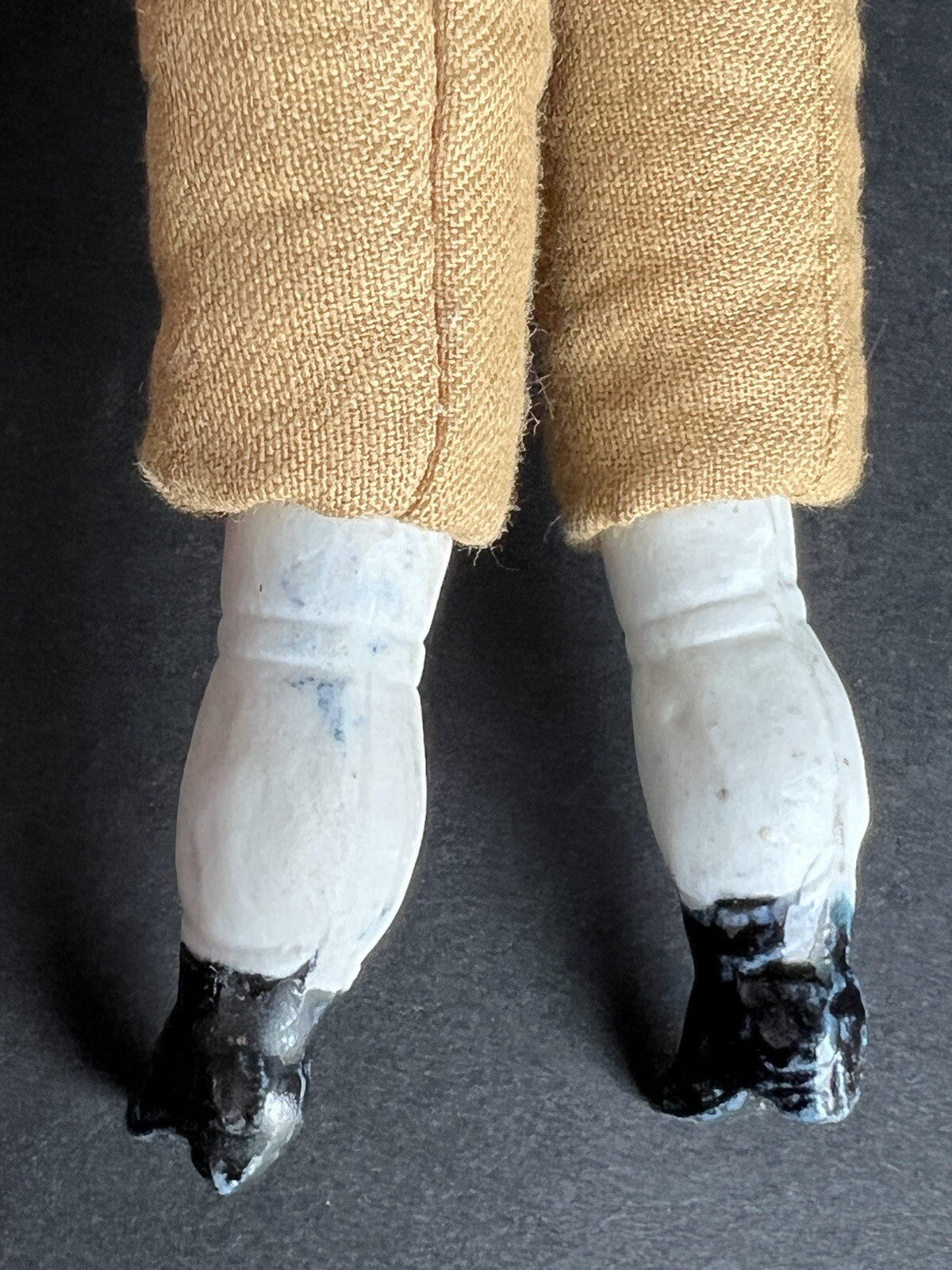 Antique German Hertwig 11.5” Molded Hat Bisque Shoulder Head Doll