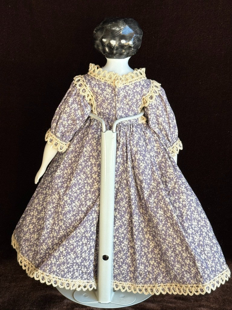 Antique German 11” Flat Top Highbrow China Shoulder Head Doll