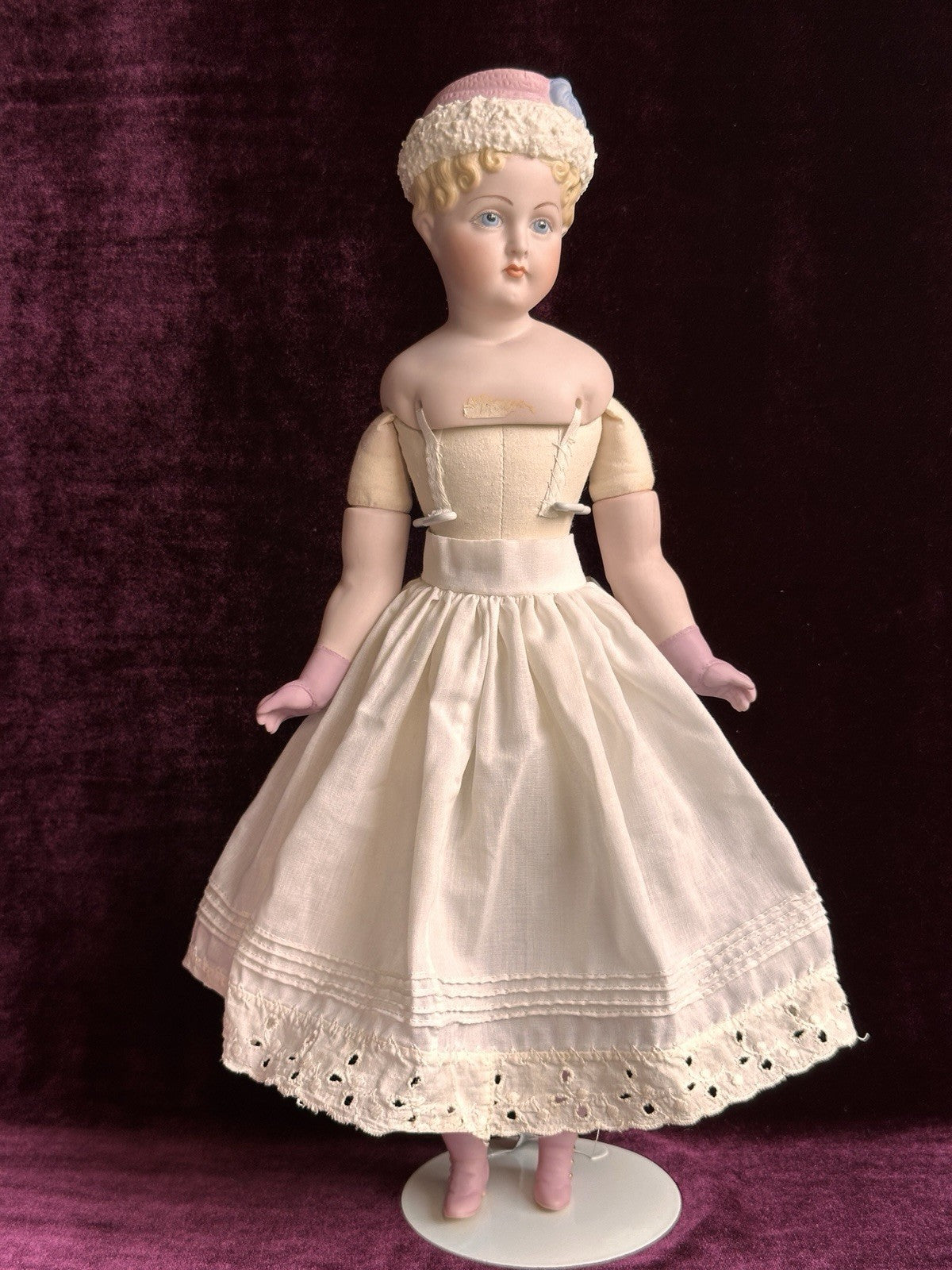 Rare Vintage 17.25” Artist Repro Porcelain Antique German Parian Style Doll
