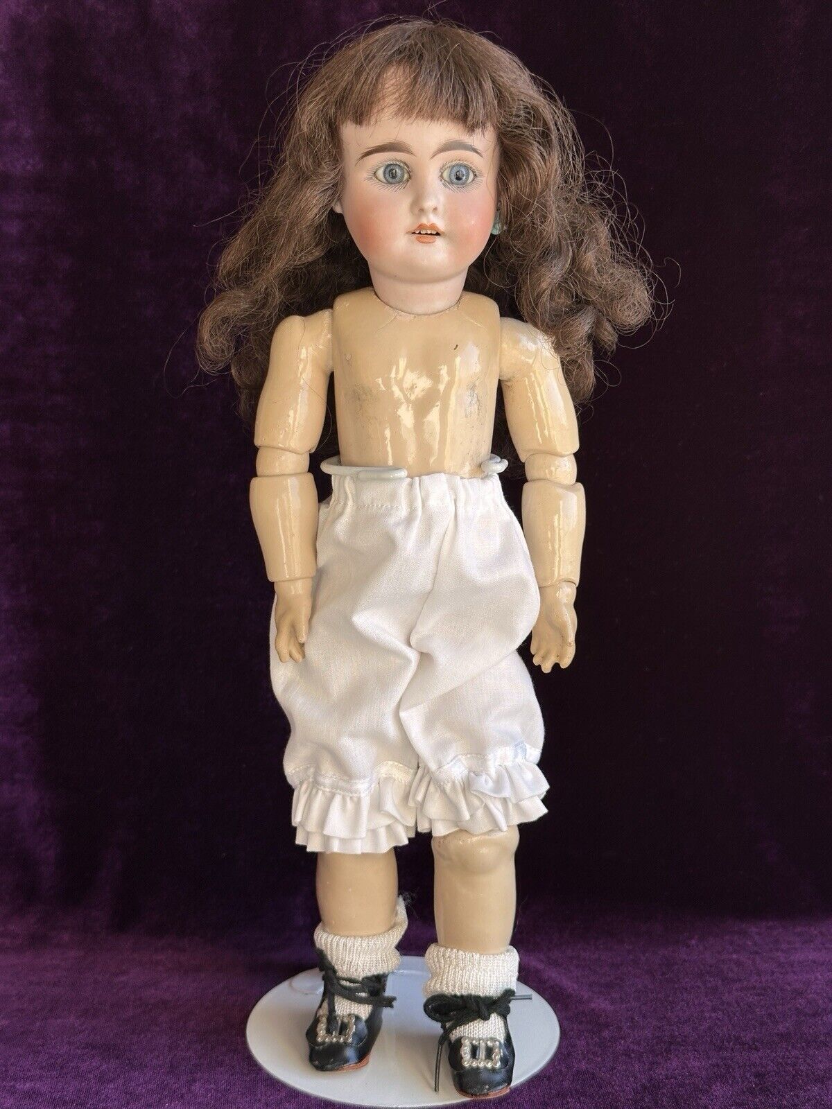 Antique German 13” Gebruder Kuhnlenz 44-24 Dep Bisque Head Doll