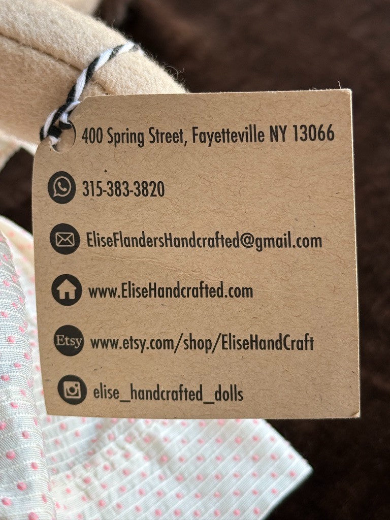 OOAK Artist Elise Flanders Cloth Wool Handmade Character Jointed Doll with Tag