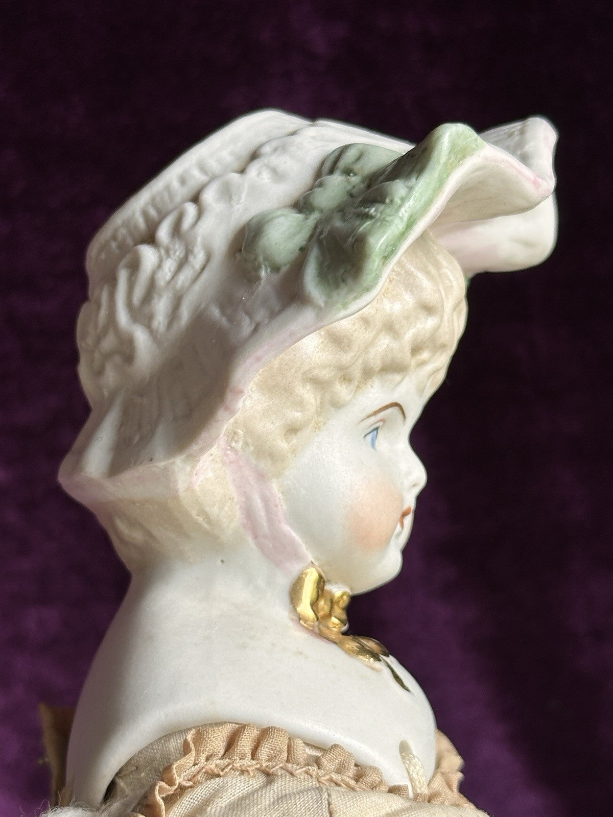 Vintage Porcelain 14.5” Reproduction of Antique Hertwig Parian China Head Doll