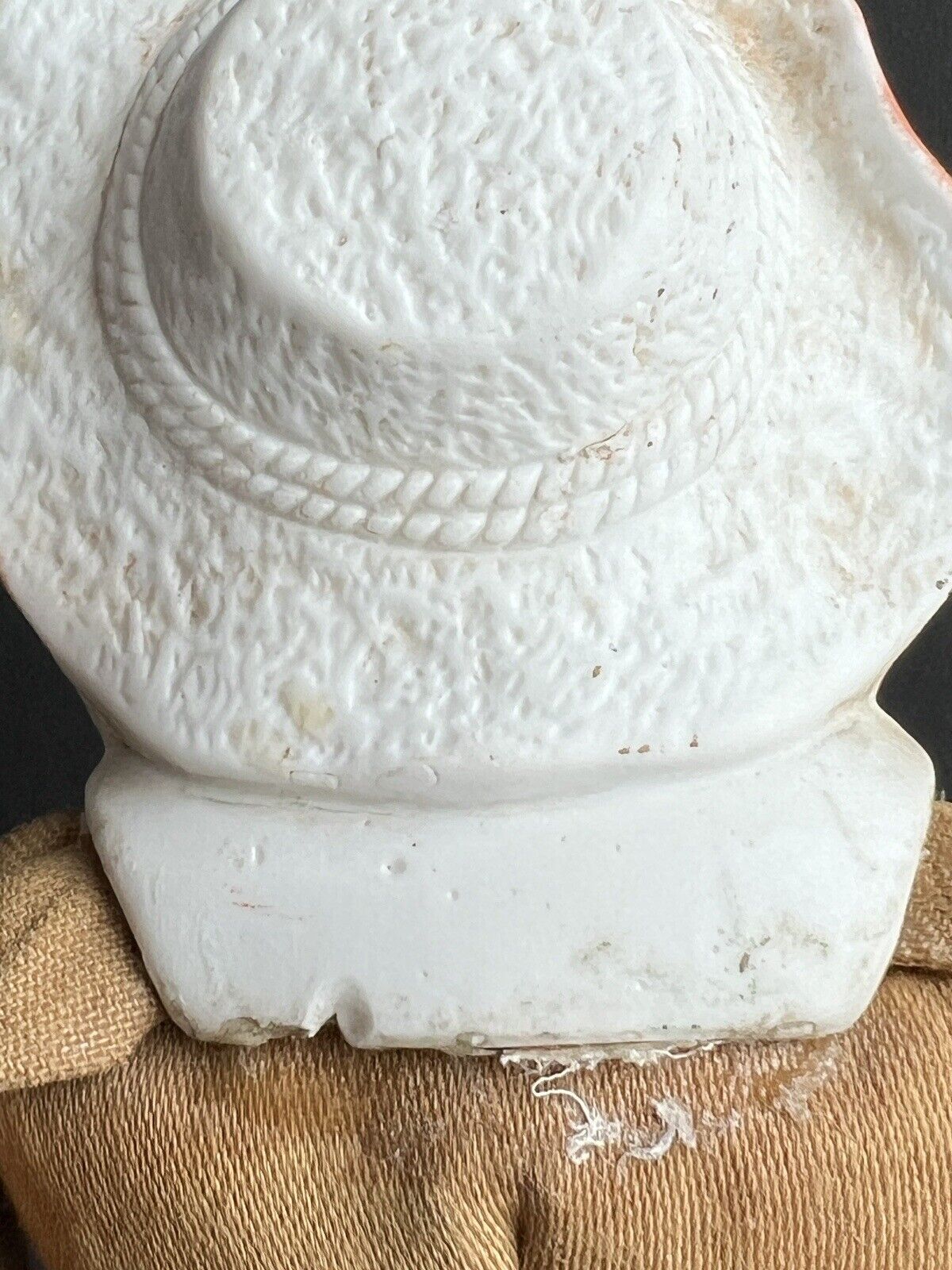 Antique German Hertwig 11.5” Molded Hat Bisque Shoulder Head Doll