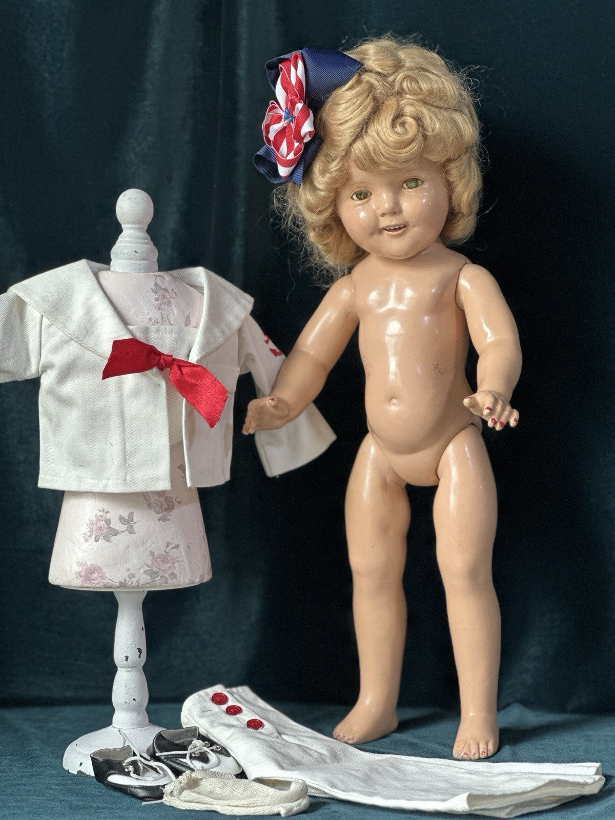 Vintage IDEAL All Composition Shirley Temple 19” Doll