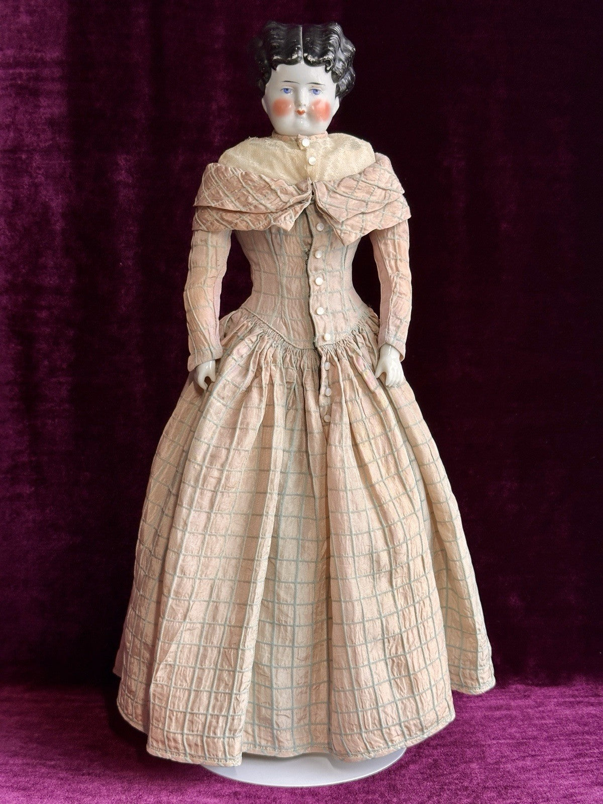 Antique German 18.5” Butterfly China Head Fashion Lady Doll