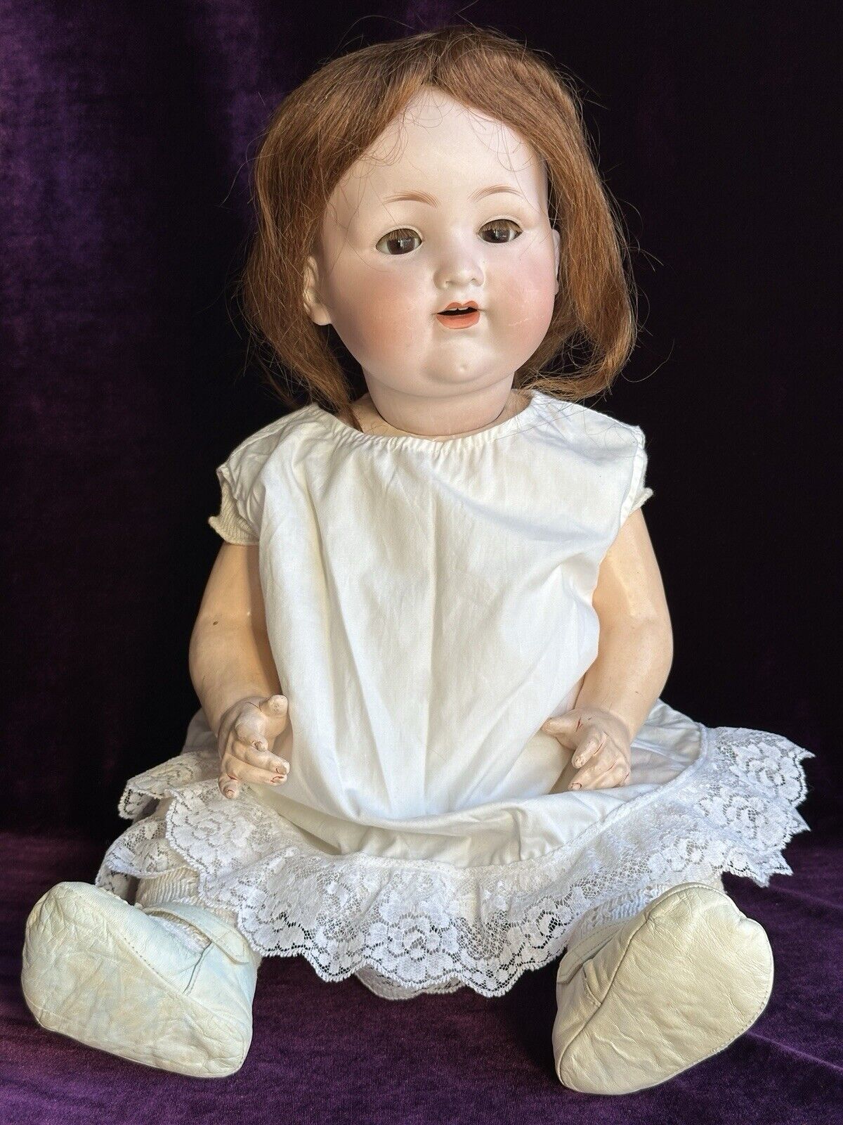 Large Antique German 23” Armand Marseille 990 Bisque Head Baby Doll
