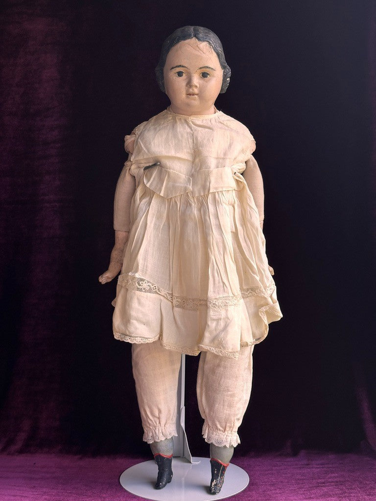 Antique American 26.5” Pre-Greiner Papier Mache Doll