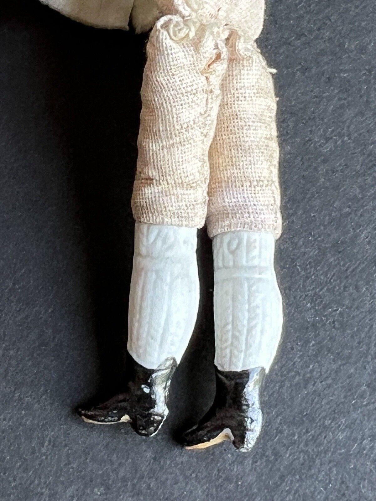 Rare Antique German 4.75” Bisque Shoulder Head Dollhouse Bald Man Doll