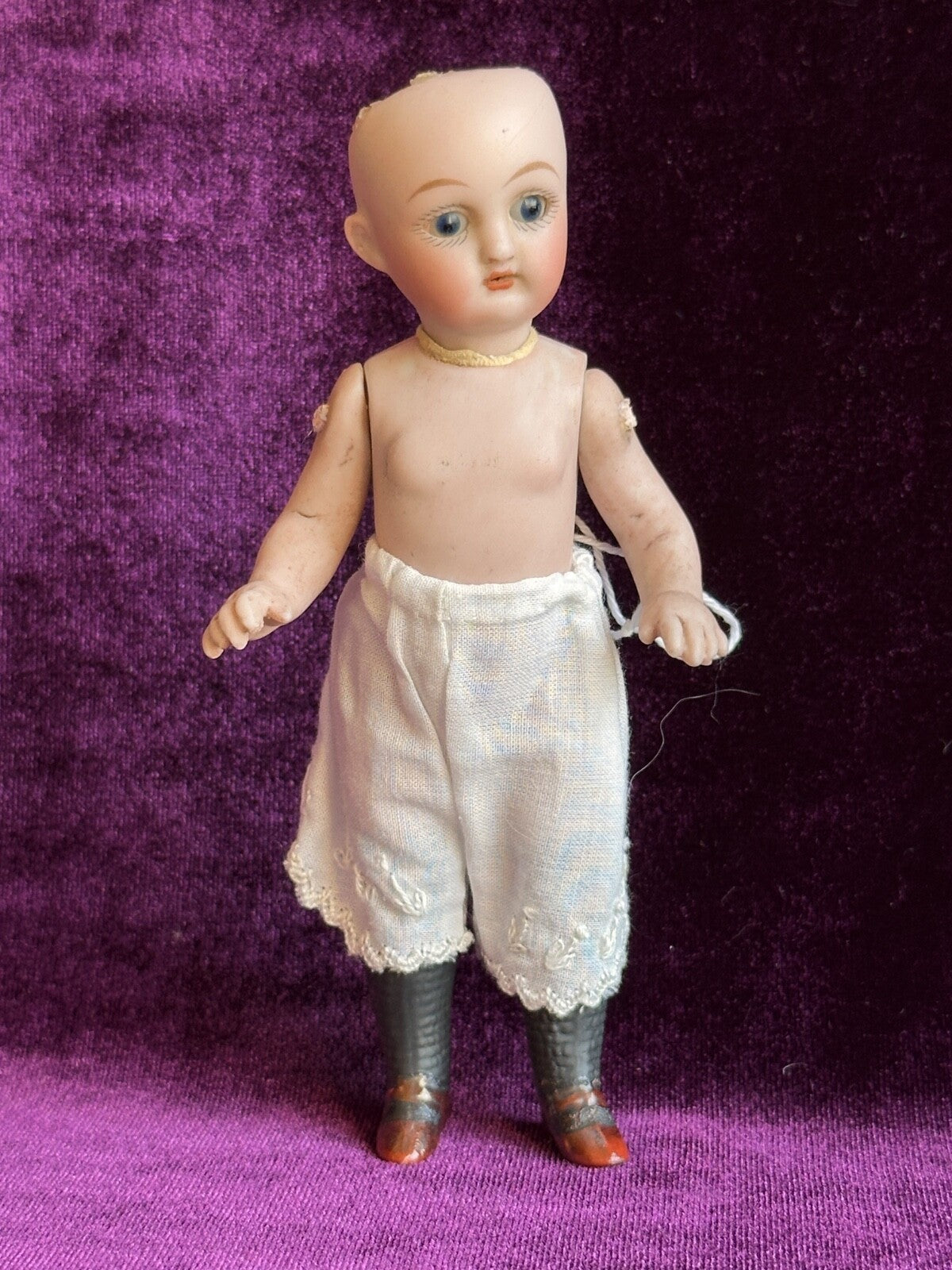 Antique German 5.375” Simon Halbig 890 All Bisque Mignonette Doll