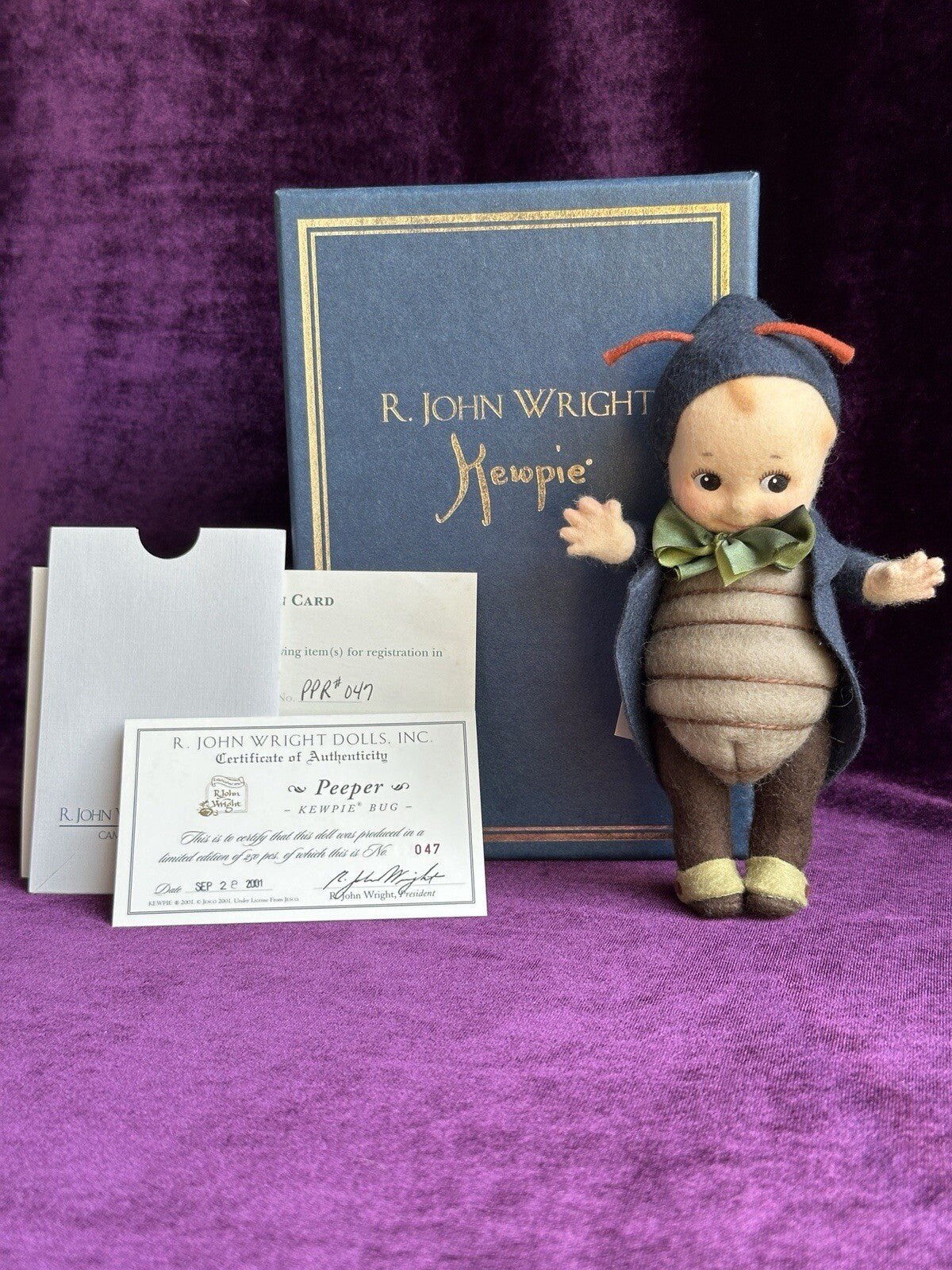 Collectible 6” John Wright Peeper Kewpie Bug Felt Doll in Box LE 250