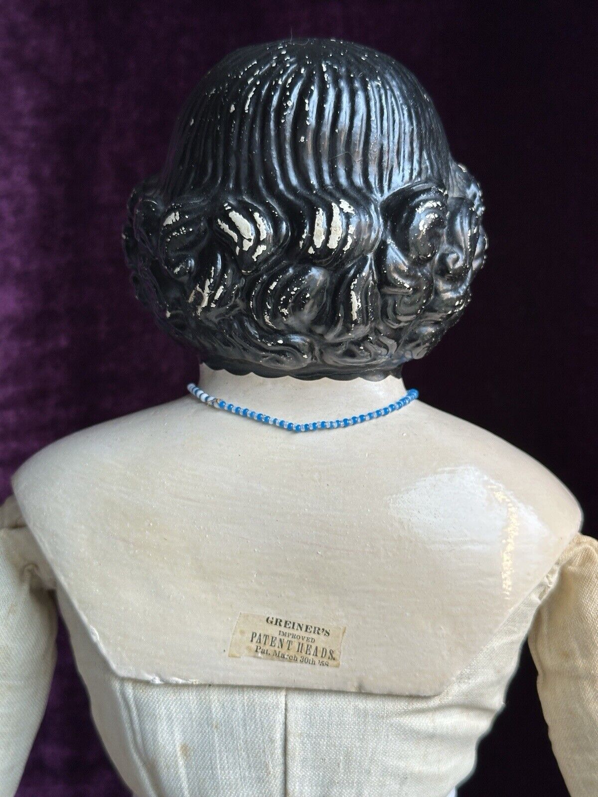 Antique American 24” Greiner Papier Mache Doll Doll with Original Label
