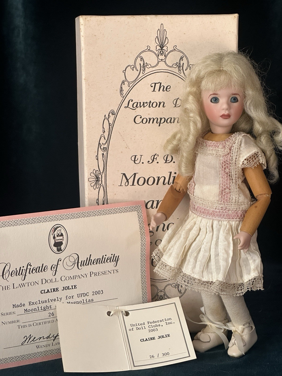 Wooden Jointed Wendy Lawton “Claire Jolie” 8” Doll LE 300 For UFDC Convention