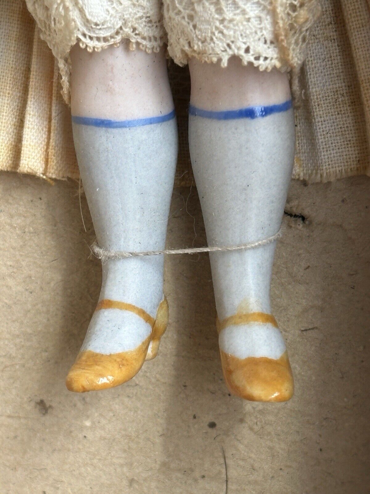 Rare Antique German Hertwig All Bisque Googly/Surprised Eyes Doll in Box