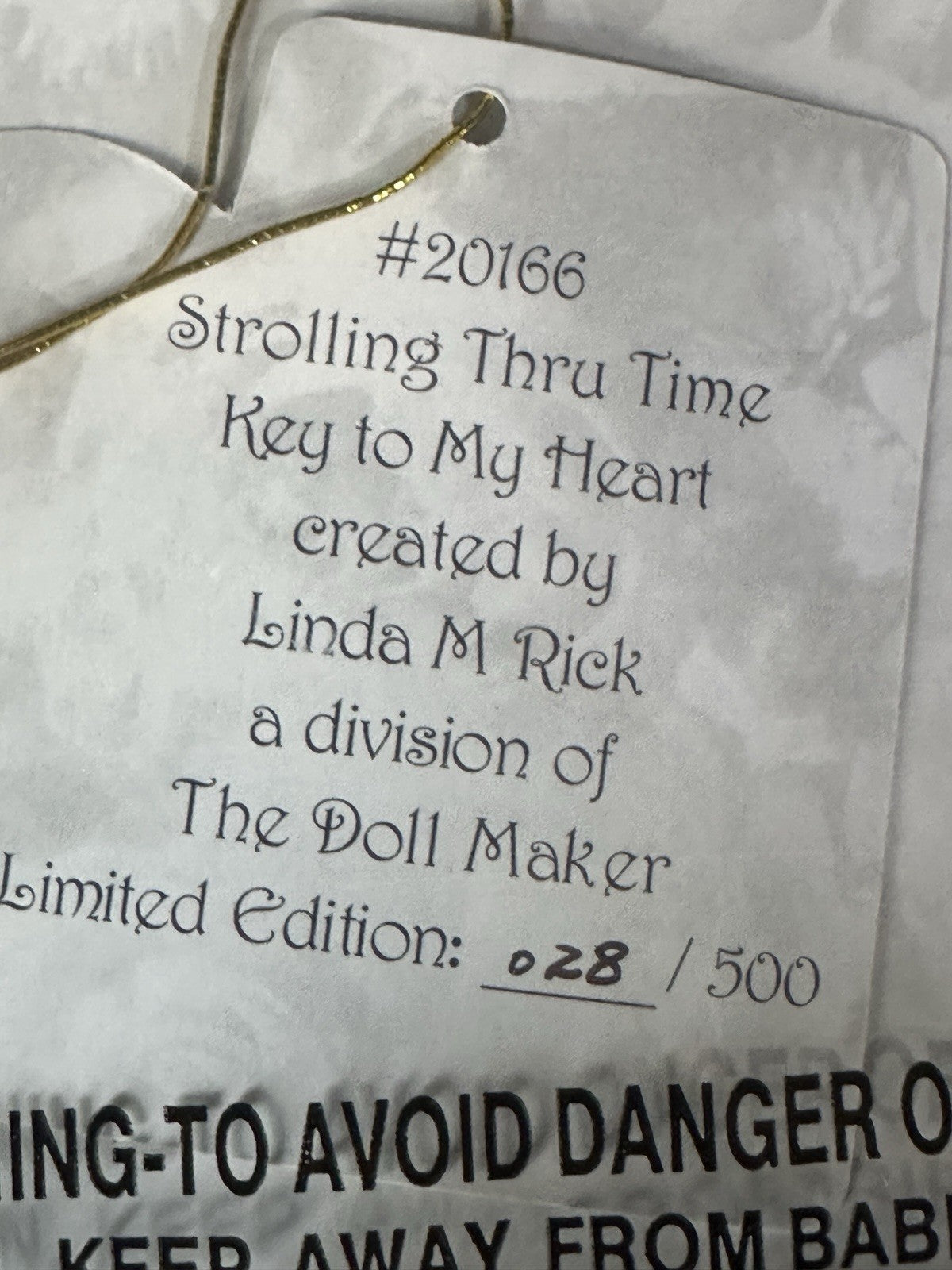 MIB 21” Vinyl Doll “Strolling Thru Time” by Linda Rick The Doll Maker LE 500