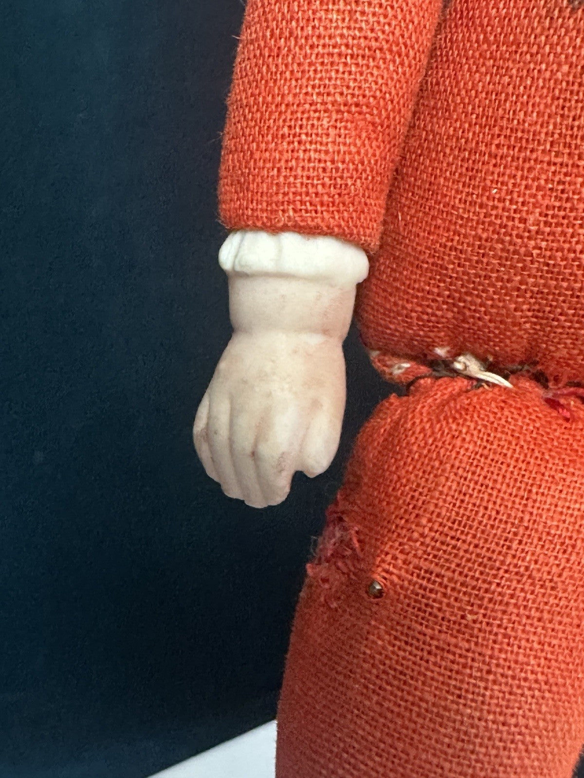 Antique German Hertwig (?) 7 1/2” Bisque Shoulder Head Doll