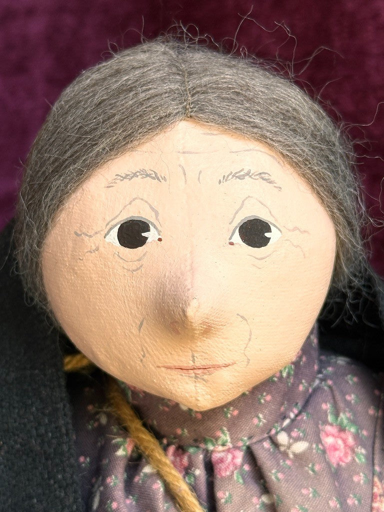 Vintage NIADA Artist Ellen Turner Cloth Painted Handmade 18.5” Doll with Tag