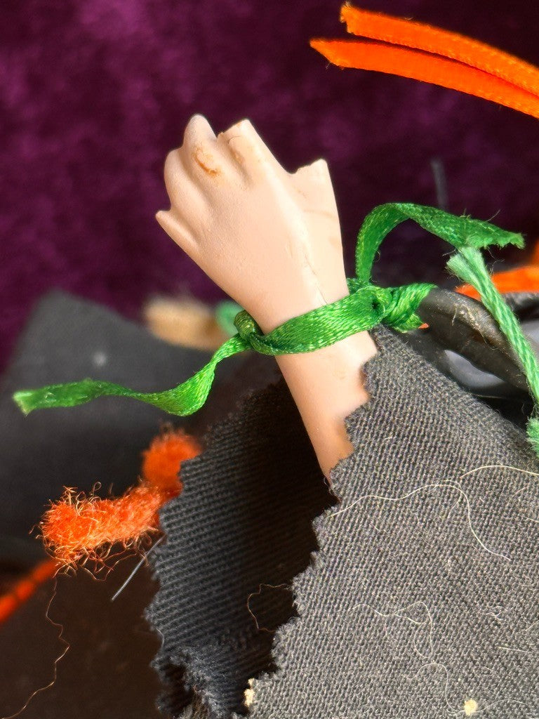 Porcelain/Composition UFDC (?) Artist Two-Faces 9.25" Halloween Girl/Witch Doll