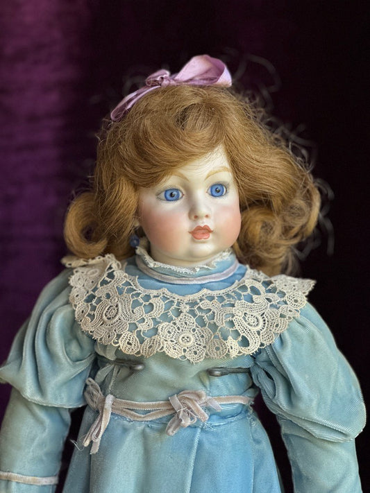 Vintage 1961 Bisque 21” Reproduction of Antique French Bru Circle Dot Doll