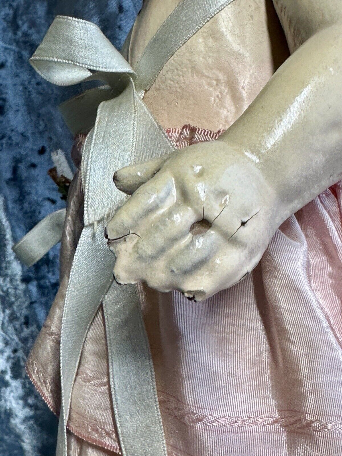 Antique American 17.5” Composition Carnival Prize Bride Doll