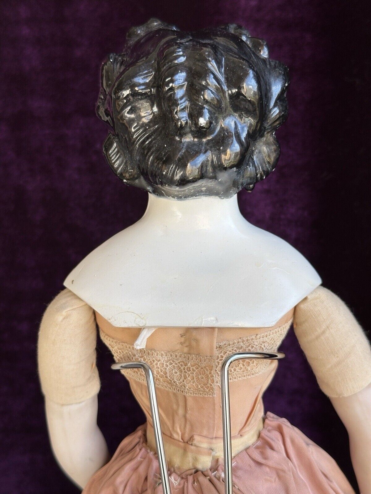 Rare Antique German 17.5” Countess Dagmar Style Brunette China Head Doll