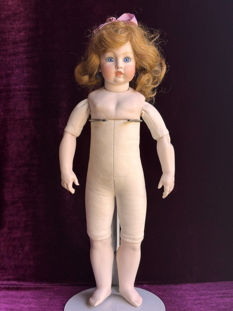 Vintage 1961 Bisque 21” Reproduction of Antique French Bru Circle Dot Doll