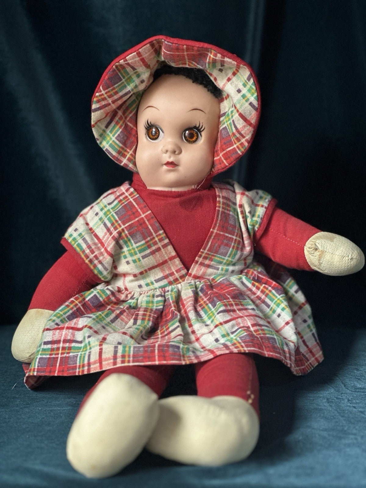 Lot Of 3 Vintage Stuffed Cloth 16”; 22” and 33” Dolls